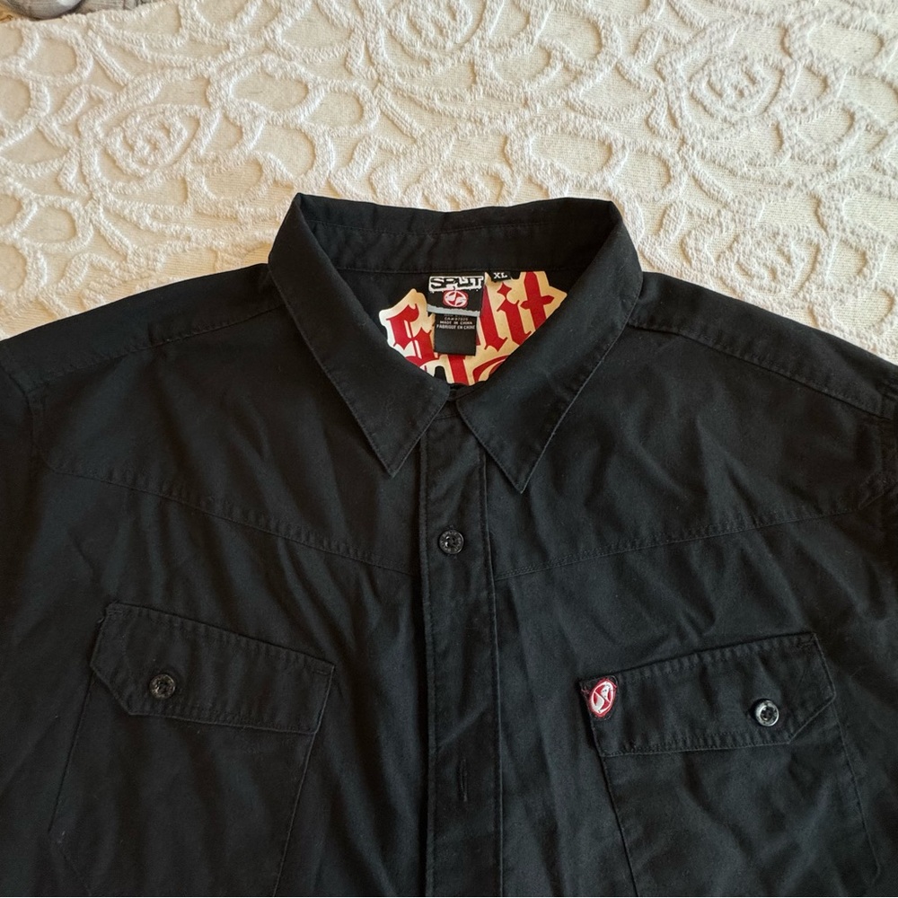 Vintage Split Short Sleeve Button Up Shirt